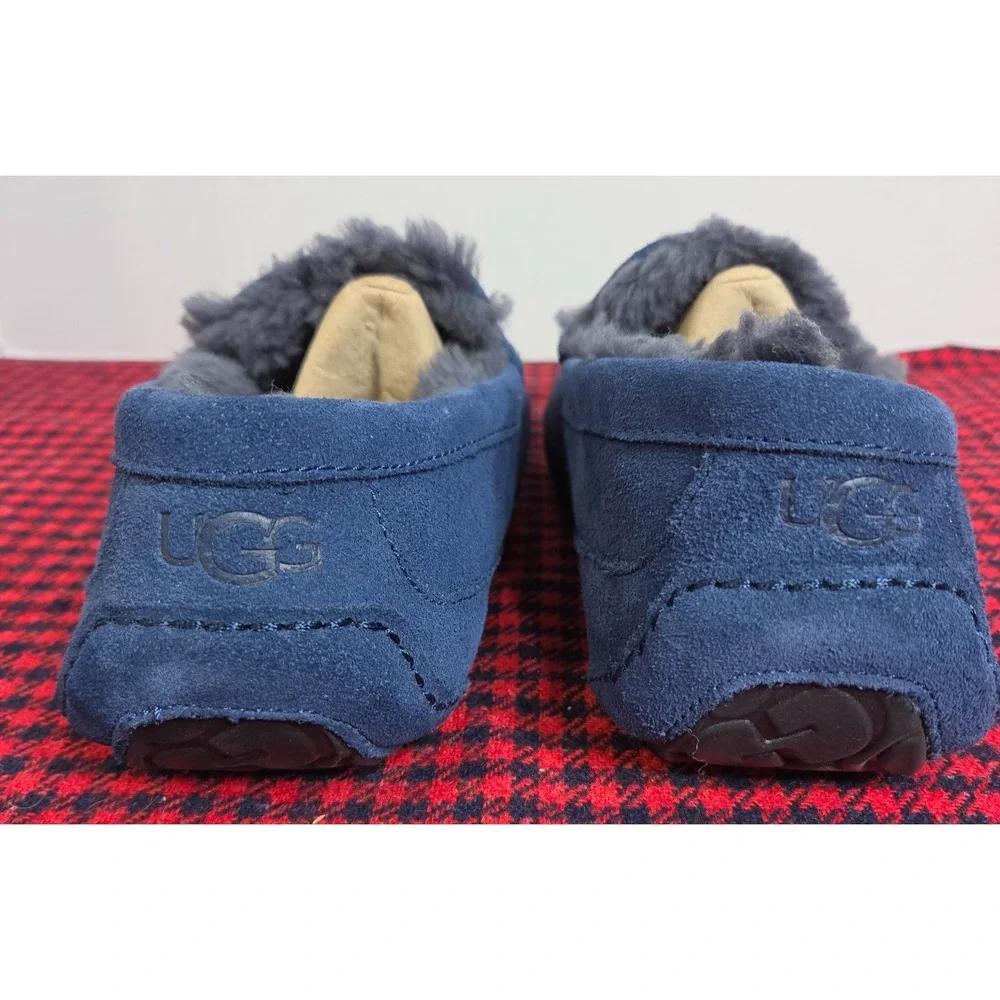 UGG Ascott Men's sz 10 Slipper Navy Blue Suede Moccasin NIB